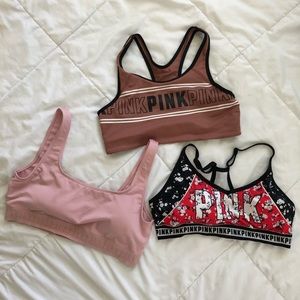 Pink sport bras